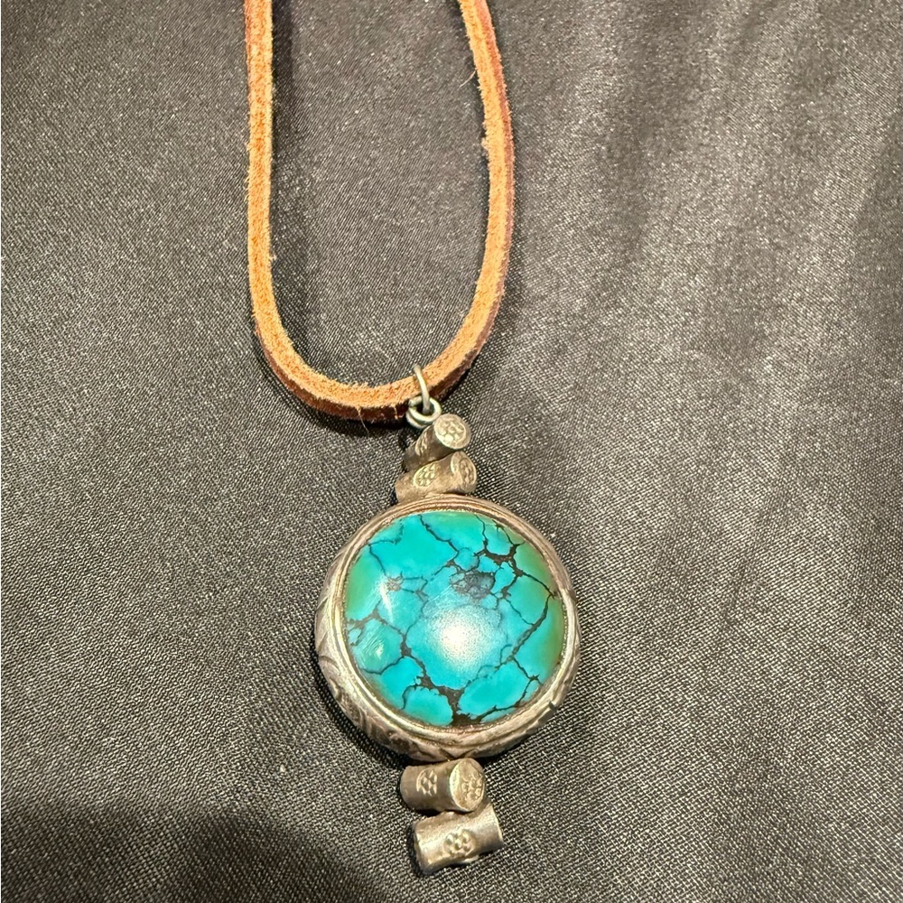 Turquoise and Silver Pendant Bold Silpada turquoise statement necklace
